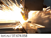 Modern laser precision CNC cutting machine. Стоковое фото, фотограф Alexey Rezvykh / Фотобанк Лори