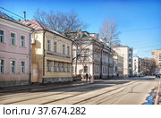 Особняк А.В.Толоконникова на улице Новокузнецкая,  Москва (2022 год). Стоковое фото, фотограф Baturina Yuliya / Фотобанк Лори