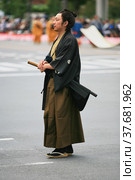 Actor representing samurai Mikisaburo Rai at the Jidai Festival. Kyoto. Japan (2007 год). Редакционное фото, фотограф Сергей Пристяжнюк (Serg Zastavkin) / Фотобанк Лори