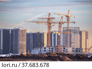 Large construction site (2021 год). Стоковое фото, фотограф Юлия Бабкина / Фотобанк Лори