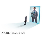 Young businessman in alter ego concept. Стоковое фото, фотограф Elnur / Фотобанк Лори