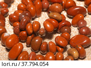 Red jasper irregular beads (2021 год). Редакционное фото, фотограф Анна Павлова / Фотобанк Лори