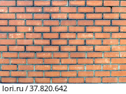 Фон из кирпичной стены сложенной из кирпича красного цвета. Стоковое фото, фотограф Владимир Устенко / Фотобанк Лори