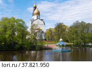 Петропавловская церковь в майском пейзаже. Сестрорецк, Россия (2022 год). Стоковое фото, фотограф Виктор Карасев / Фотобанк Лори