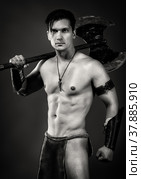 Ancient warrior with an axe. Стоковое фото, фотограф Сергей Великанов / Фотобанк Лори