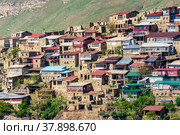 View of the mountain village Chokh on a mountainside in Dagestan. Стоковое фото, фотограф Евгений Харитонов / Фотобанк Лори