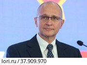Сергей Кириенко. Российский государственный деятель. Первый заместитель Руководителя Администрации президента Российской Федерации с 5 октября 2016 года. Член Государственного Совета Российской Федерации с 21 декабря 2020 года. Герой Российской Федерации. (2018 год). Редакционное фото, фотограф Максим Коломыченко / Фотобанк Лори