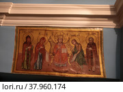 Икона Христос на троне  в Воскресенском соборе Ново-Иерусалимского монастыря (2022 год). Редакционное фото, фотограф Дмитрий Неумоин / Фотобанк Лори