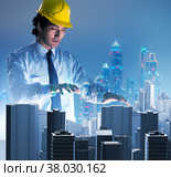 The futuristic architect doing urban planning. Стоковое фото, фотограф Elnur / Фотобанк Лори