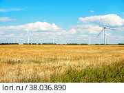Ветряные электрические станции в Ульяновске (2022 год). Стоковое фото, фотограф Дмитрий Грушин / Фотобанк Лори