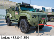 MOSCOW REGION, RUSSIA - AUGUST 18, 2022: Armored car "Typhoon 4x4" (К-53949) close-up. International military-technical forum "Army-2022" Редакционное фото, фотограф Виктор Карасев / Фотобанк Лори