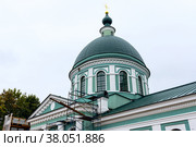 Купол храма Троицы Живоночальной. Деревня Сопины, Новгородская область (2021 год). Стоковое фото, фотограф Александр Щепин / Фотобанк Лори