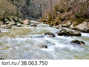 Гуамское ущелье, река Курджипс, Краснодарский край. Стоковое фото, фотограф Оглоблин Андрей Николаевич / Фотобанк Лори