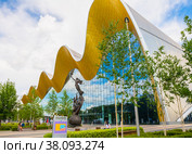 Дворец гимнастики Ирины Винер-Усмановой. Лето. Москва. Россия (2022 год). Редакционное фото, фотограф E. O. / Фотобанк Лори