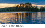 Lake view with reflection of the sunset. Стоковое фото, фотограф Михаил Аккуратoв / Фотобанк Лори