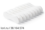 Empty plastic soap dish isolated on white. Стоковое фото, фотограф Сергей Толмачёв / Фотобанк Лори