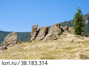 Выветренные скалы в Прибайкалье (2007 год). Редакционное фото, фотограф Солодовникова Елена / Фотобанк Лори