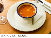 Broth Olla Morellana with beans and vegetables, Spanish cuisine. Стоковое фото, фотограф Яков Филимонов / Фотобанк Лори