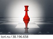 One chess pieces staying against thel set of chess pieces. Strategy, business concept. Стоковое фото, фотограф Сергей Толмачёв / Фотобанк Лори