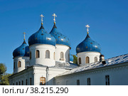 Свято-Юрьев монастырь. Крестовоздвиженский собор. Великий Новгород (2019 год). Стоковое фото, фотограф Александр Щепин / Фотобанк Лори