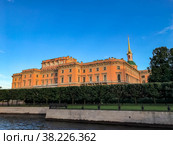 Saint Michael's Palace, Mikhailovsky or Engineers' Castle. Unique urban landscape center Saint Petersburg. Central historical sights city. Top tourist places in Russia. Capital Russian Empire (2020 год). Стоковое фото, фотограф Aleksandr Golubev / Фотобанк Лори