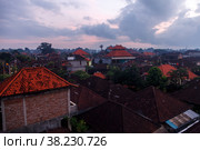 Dawn in Ubud, the rooftop on the island of Bali, Indonesia (2014 год). Стоковое фото, фотограф Aleksandr Golubev / Фотобанк Лори