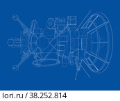 Communication satellite concept outline. Vector. Стоковая иллюстрация, иллюстратор Кирилл Черезов / Фотобанк Лори