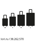 Luggage size icon. Suitcase. Simple flat vector illustration. Стоковая иллюстрация, иллюстратор Марина Дычек / Фотобанк Лори