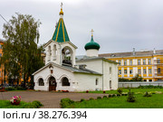 Pskov, the old Orthodox Church of Mid-Pentecost (2019 год). Стоковое фото, фотограф Ольга Остроухова / Фотобанк Лори