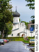 Pskov, the old Orthodox Church of Joachim and Anna at Polonise (2019 год). Редакционное фото, фотограф Ольга Остроухова / Фотобанк Лори