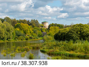 Река Пскова. Гремячая башня. Псков (2019 год). Стоковое фото, фотограф Александр Щепин / Фотобанк Лори
