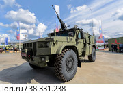 A multi-purpose armored vehicle "Typhoon-Air Defense(E)" with a remote control combat module "Cord" in Patriot Park. The International Military Forum "Army-2020". Moscow Region, Russia. Редакционное фото, фотограф Наталья Волкова / Фотобанк Лори
