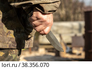 Man with a knife. Стоковое фото, фотограф Константин Шашков / Фотобанк Лори