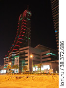 Manama / Bahrain - 07 Mar 2017: The skyscraper in Bahrain Financial Harbour, Manama, Bahrain. Редакционное фото, фотограф Сергей Стрелков / Фотобанк Лори