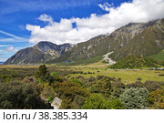 Nature of Hooker valley, New Zealand. Стоковое фото, фотограф Сергей Стрелков / Фотобанк Лори