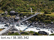 Nature of Hooker valley, New Zealand. Стоковое фото, фотограф Сергей Стрелков / Фотобанк Лори