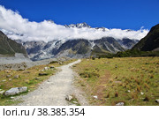 Nature of Hooker valley, New Zealand. Стоковое фото, фотограф Сергей Стрелков / Фотобанк Лори