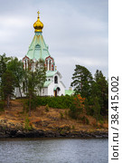 Church of St. Nicholas the Wonderworker in the Nikolsky skete of the Valaam monastery. (2021 год). Редакционное фото, фотограф Михаил Аккуратoв / Фотобанк Лори