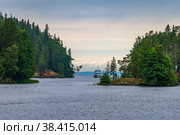 View of the monastery bay from the Valaam monastery (2021 год). Редакционное фото, фотограф Михаил Аккуратoв / Фотобанк Лори
