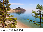 Beautiful view of Sandy Bay, Cape Kolokolny on a sunny summer day. Стоковое фото, фотограф Виктория Тельминова / Фотобанк Лори