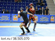 Orenburg, Russia - October 5, 2019: Men compete in Pankration wrestling. Редакционное фото, фотограф Владимир Галкин / Фотобанк Лори