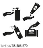 Sanitization. Health. Medicine. Simple vector illustration on a white background. Стоковая иллюстрация, иллюстратор Марина Дычек / Фотобанк Лори
