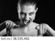 angry beautiful woman. Стоковое фото, фотограф Lekcej / Фотобанк Лори