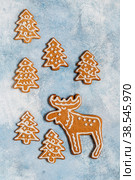 Christmas Gingerbread Cookies. Стоковое фото, фотограф Татьяна Ворона / Фотобанк Лори