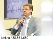 Круглый стол "Развитие агропромышленной отрасли. Практика финансирования" (2022 год). Стоковое фото, фотограф Александр С. Курбатов / Фотобанк Лори