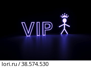 VIP neon concept self illumination background 3D illustration. Стоковая иллюстрация, иллюстратор Максим Иванов / Фотобанк Лори