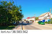 Улица Центральная в Новофедоровке (2022 год). Редакционное фото, фотограф Макаров Алексей / Фотобанк Лори