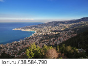 The view of Jounieh, Lebanon (2017 год). Стоковое фото, фотограф Сергей Стрелков / Фотобанк Лори