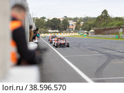 11-20-2022 PORTUGAL, LISBON: Caterham Festival Estoril - racing karts drive in a row along the race track. Редакционное фото, фотограф Константин Шишкин / Фотобанк Лори