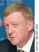 Russia. Saint-Petersburg. XIX St. Petersburg International Economic Forum (SPIEF). Chairman of the Management Board of RUSNANO Management Company, LLC Anatoly Chubais. Россия. Санкт-Петербург. XIX Петербургский Международный экономический форум (ПМЭФ). Председатель правления ООО `УК `РОСНАНО` Анатолий Чубайс. (2011 год). Редакционное фото, фотограф Алексей Смышляев / Фотобанк Лори